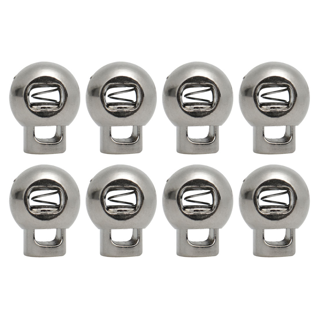 uxcell Uxcell 8pcs Plastic Cord Lock Stopper Spring Fastener Organizers Silver Tone