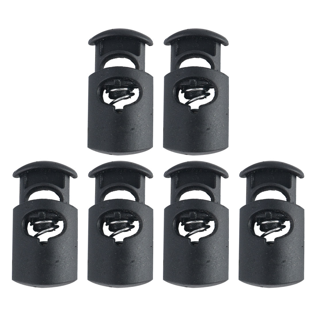 uxcell Uxcell 6pcs Plastic Cord Locks Stoppers Spring Toggle Fastener Slider Organizer Black