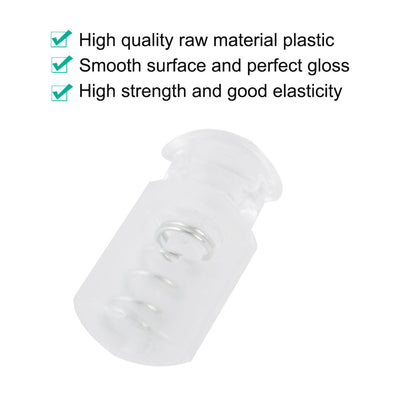 Harfington Uxcell 6pcs Plastic Cord Locks Stoppers Spring Toggle Fastener Slider Organizer Clear