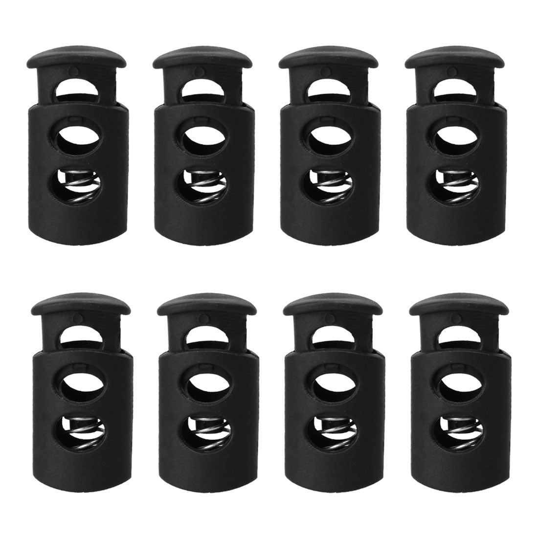 uxcell Uxcell 8pcs Black Plastic Cord Lock Stopper End Spring Toggle Fastener Slider Organizer