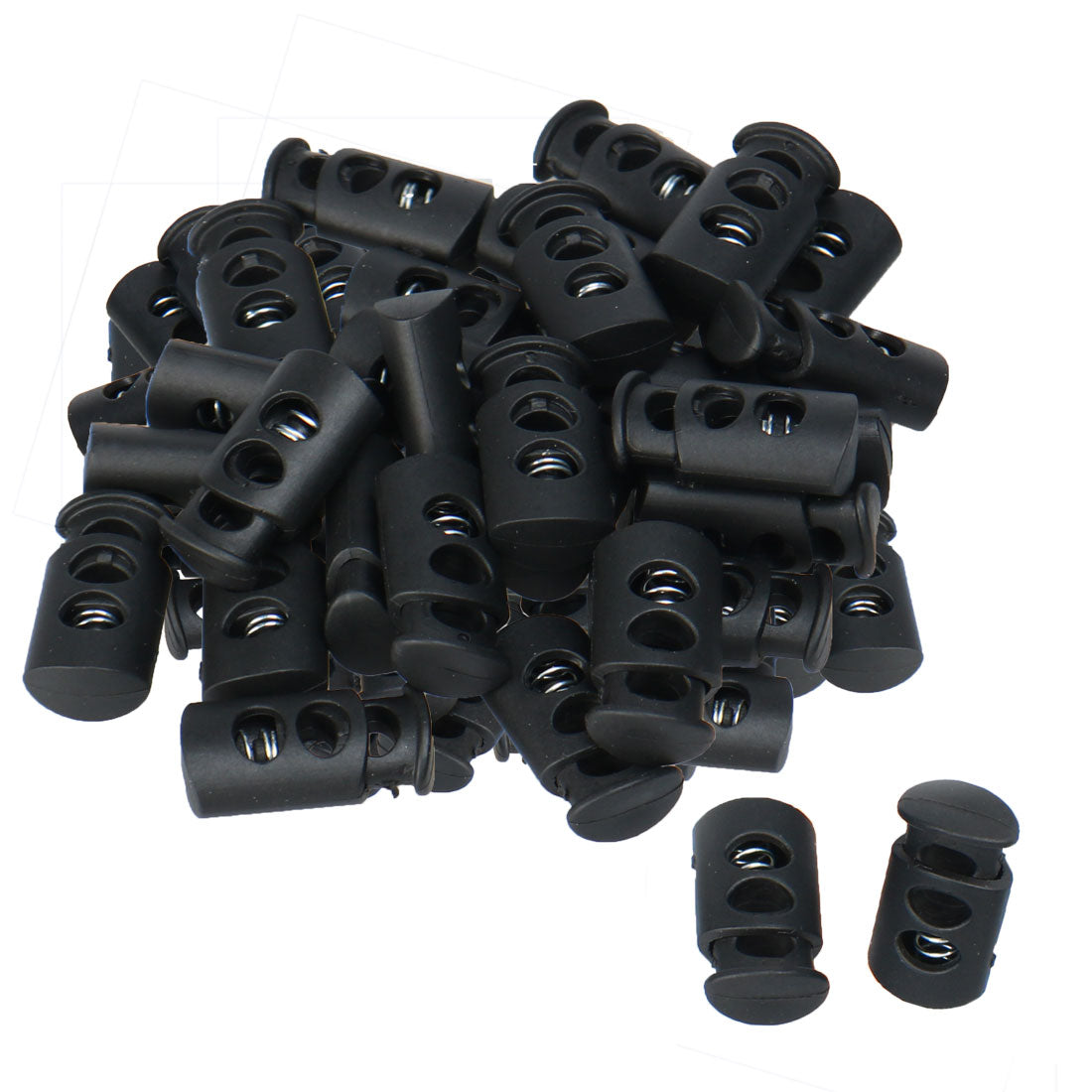 uxcell Uxcell 50 Pcs Spring Cord lock Cord End Fastener Double Holes Toggle Stoppers Sliders