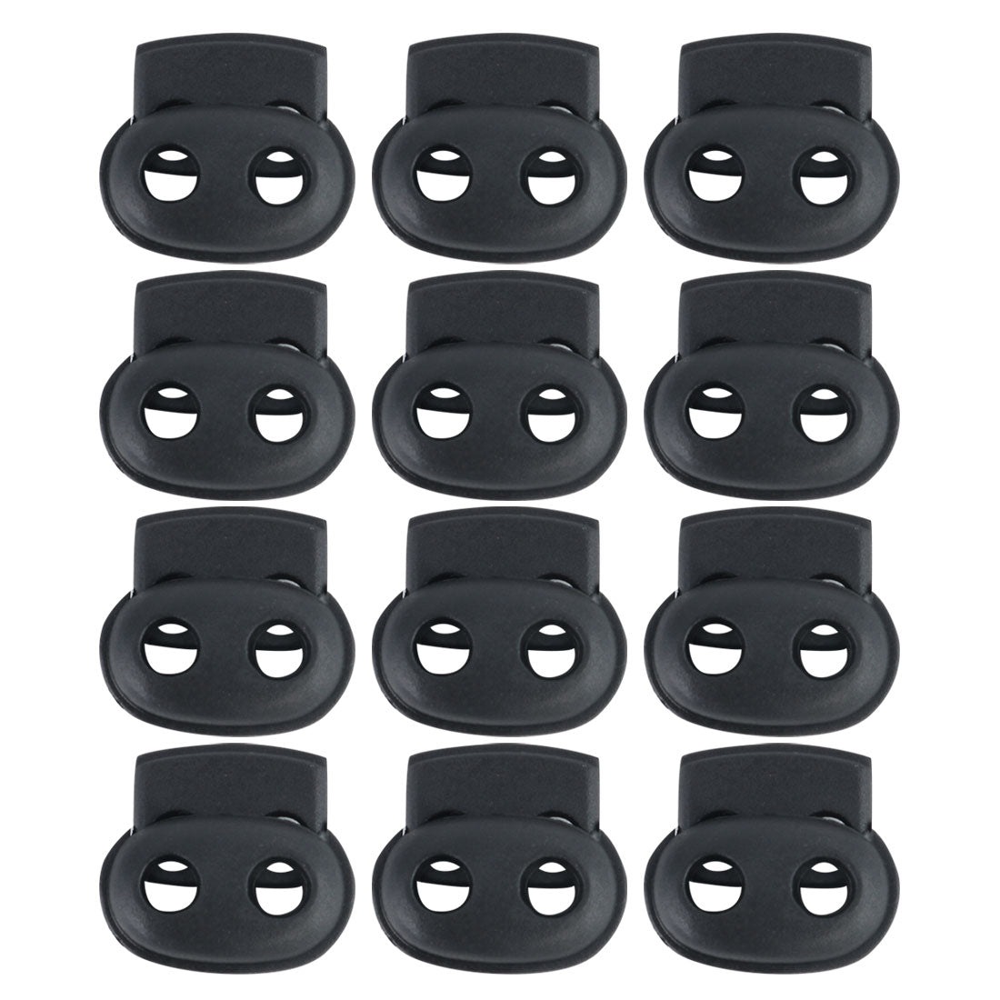 12pcs Plastic Spring Cord Locks Double Hole Rope Toggle Fastener Slider ...