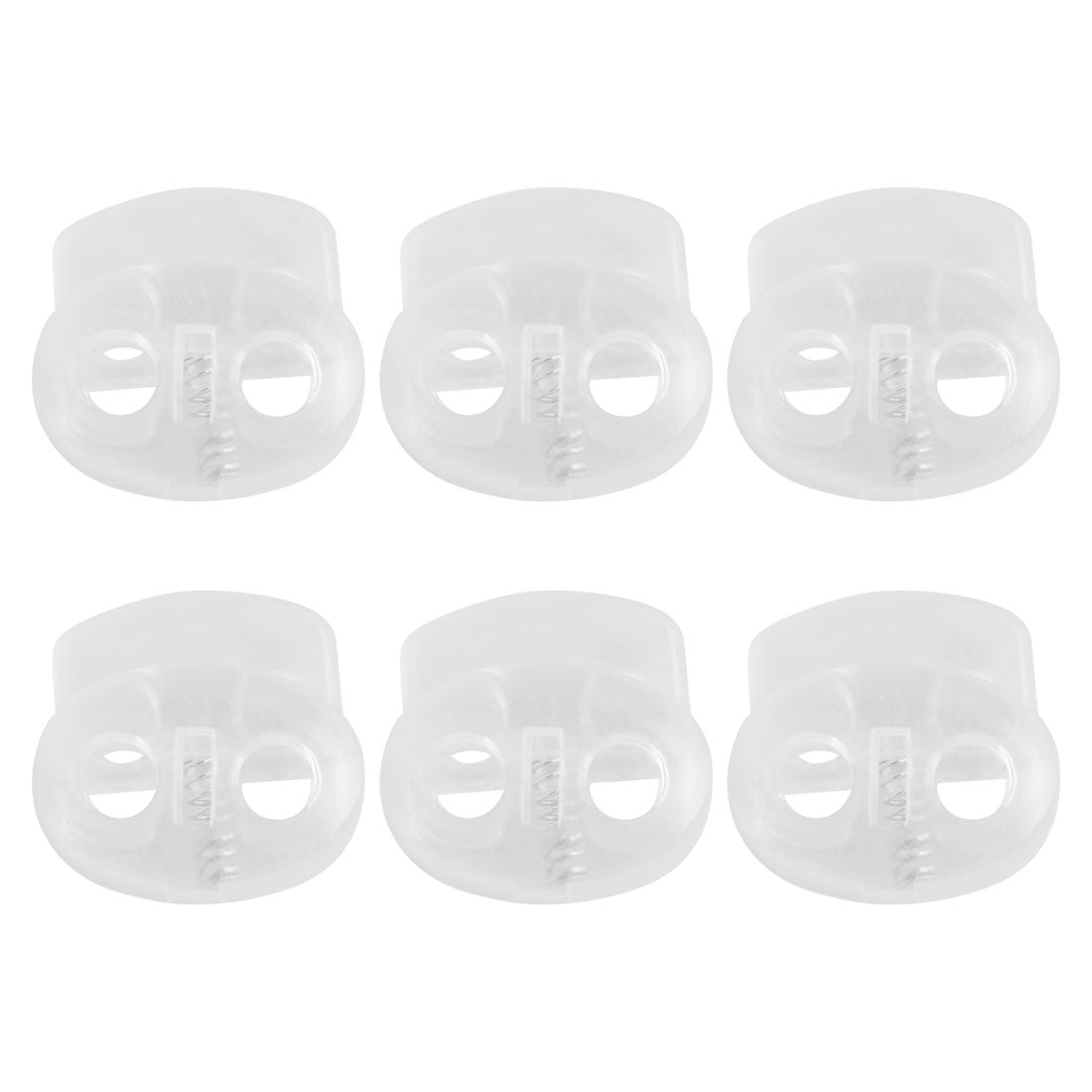 Uxcell 6pcs Plastic Spring Cord Locks Double Hole End Stop Rope Toggle ...