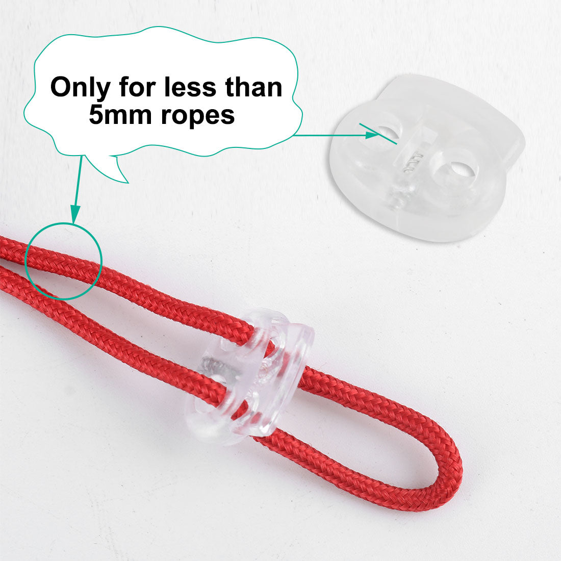 uxcell Uxcell 12pcs Plastic Spring Cord Locks Double Hole End Stop Rope Toggle Fastener Clear