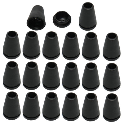 Harfington Uxcell Bell End Stoppers Cord Rope Lace Lock Lanyard Rope Fastener 20pcs Black