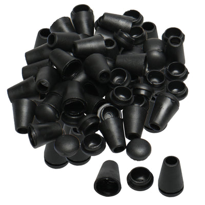 Harfington Uxcell Bell End Stoppers Cord Rope Lace Lock Lanyard Rope Fastener 50pcs Black
