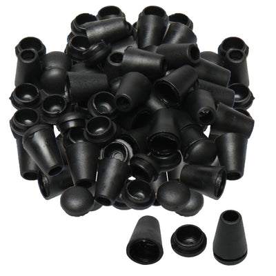 Harfington Uxcell Bell End Stoppers Cord Rope Lace Lock Lanyard Rope Fastener 100pcs Black