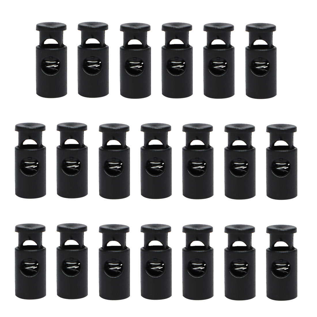 uxcell Uxcell 20pcs Plastic Cord Lock Stoppers Spring Toggle Fastener Organizer Black