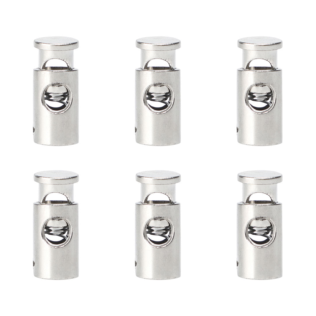 uxcell Uxcell 6pcs Plastic Cord Lock Stoppers Spring Toggle Fastener Organizer Silver Tone