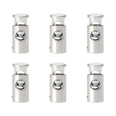 Harfington Uxcell 6pcs Plastic Cord Lock Stoppers Spring Toggle Fastener Organizer Silver Tone
