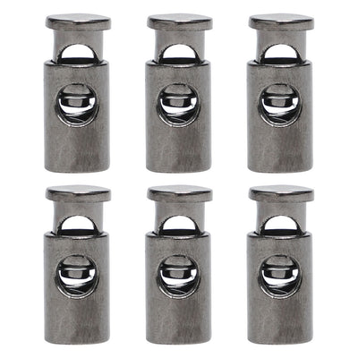 Harfington Uxcell 6pcs Plastic Cord Lock Stoppers Spring Toggle Fastener Organizer Silver Black