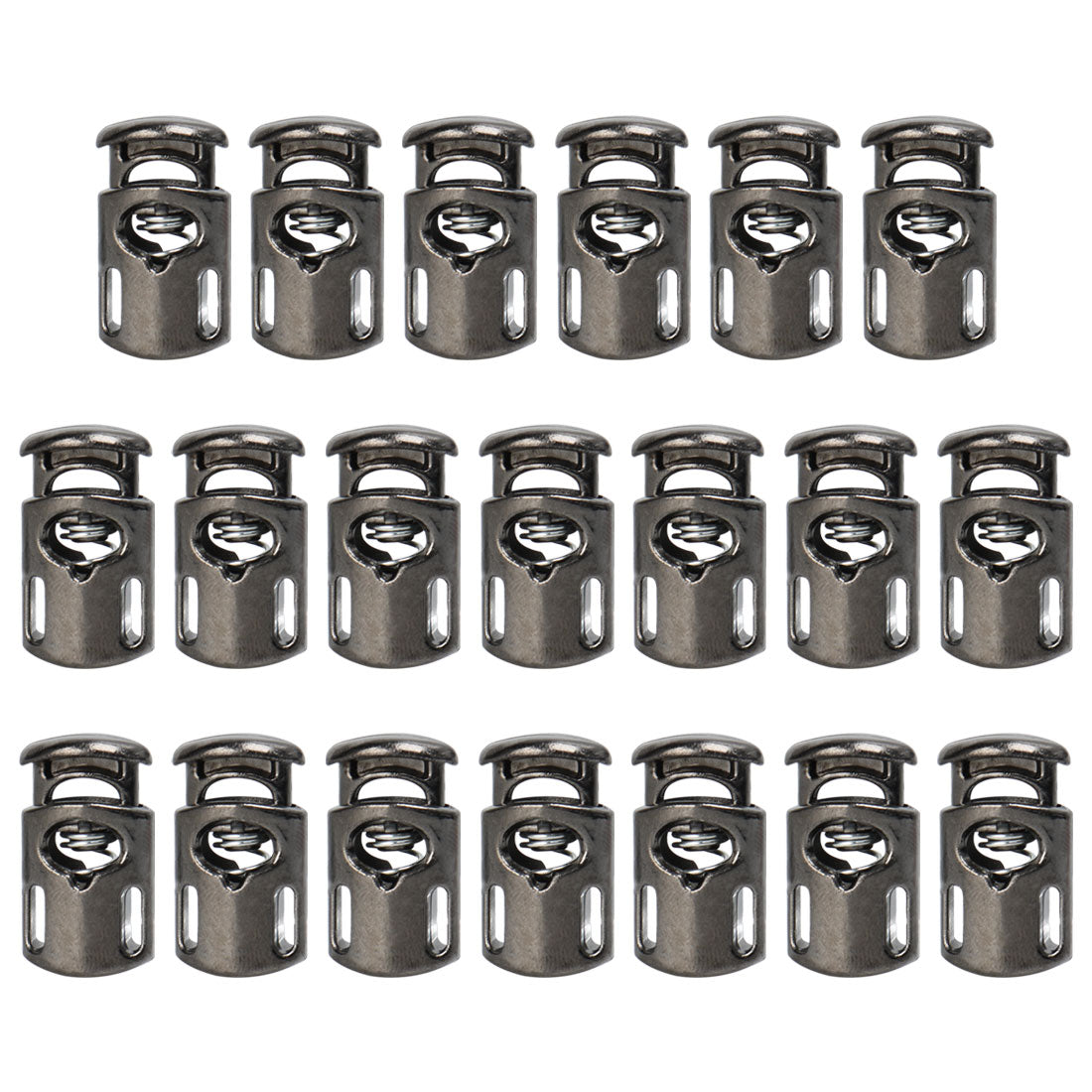 uxcell Uxcell 20pcs Plastic Cord Lock Stopper Spring Toggle Fastener Organizer Silver Black