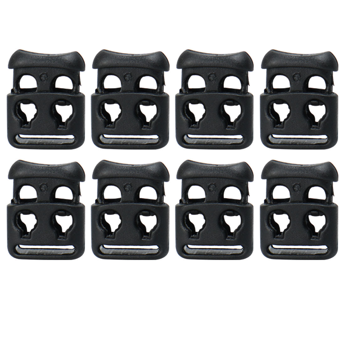 uxcell Uxcell 8pcs Plastic Cord Lock Stoppers End Spring Toggle Fasteners Organizer Black