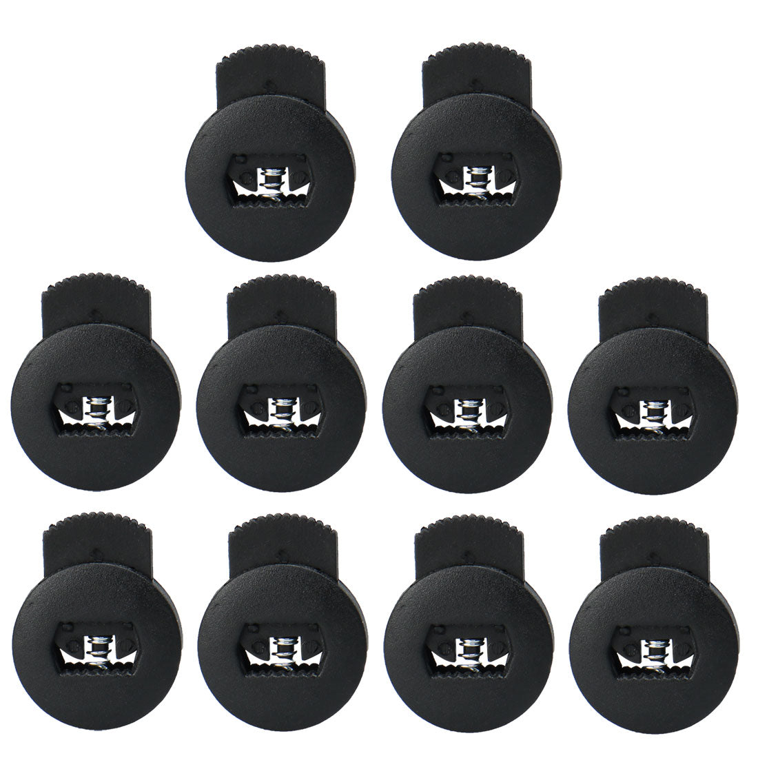 uxcell Uxcell 10pcs Plastic Cord Lock Stoppers Ends Spring Toggle Fastener Organizers, Black