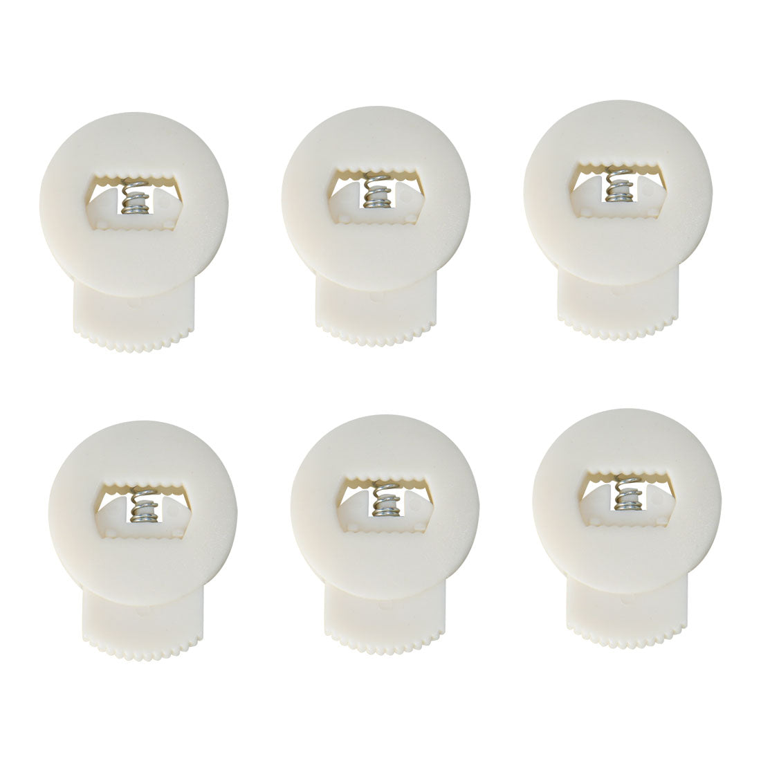 uxcell Uxcell 6pcs Plastic Cord Lock Stoppers Ends Spring Toggle Fastener Organizers, White