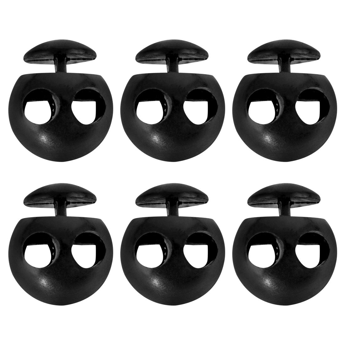 uxcell Uxcell 6pcs Plastic Cord Locks Stoppers Ends Spring Fastener Organizers Black
