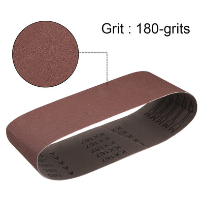 Harfington Uxcell 4" x 24" Abrasive Sanding Belt, 180-Grits Sand Belts for Belt Sander 6pcs