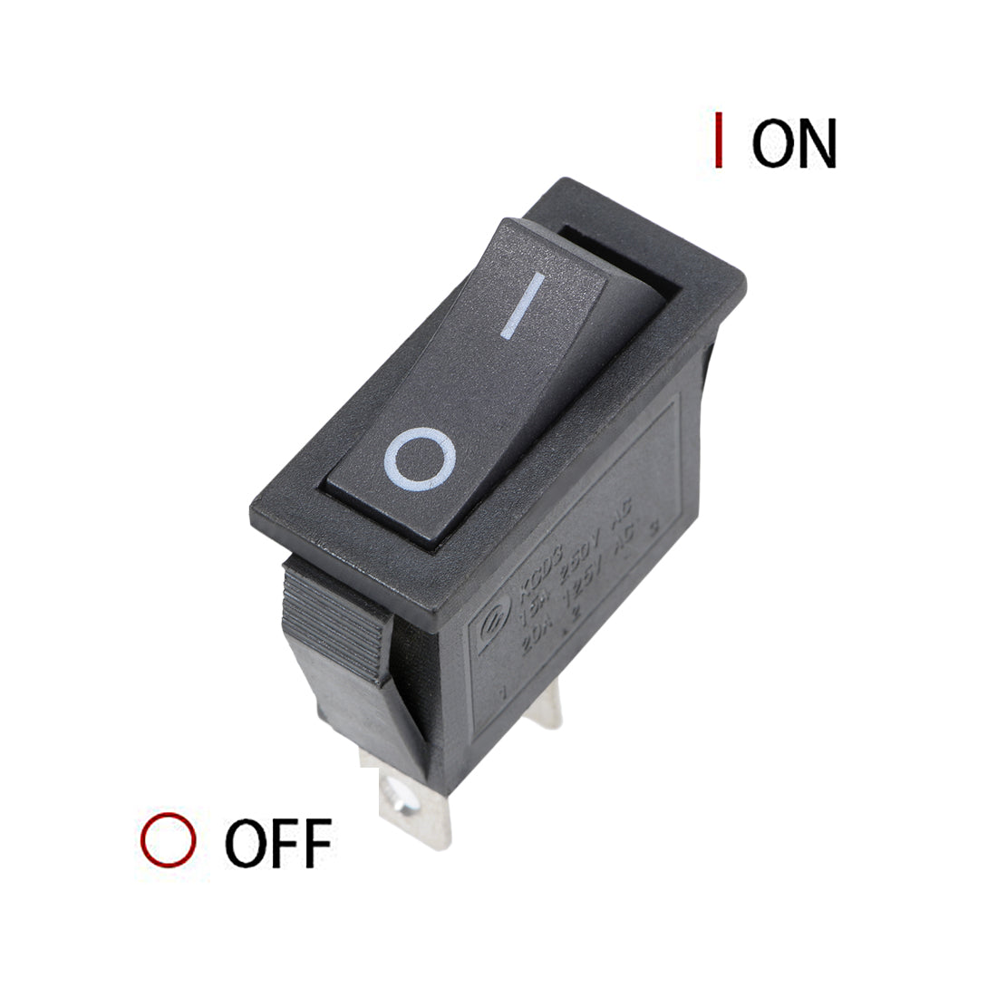 uxcell Uxcell Rocker Switch AC 15A/250V 20A/125V 2 Pin Mini Boat SPST Toggle Switch ON-OFF Snap-In