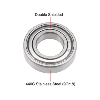 Harfington Uxcell Deep Groove Ball Bearings Thin Section Double Shielded Stainless Steel