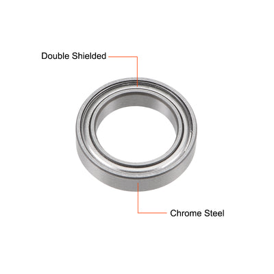 Harfington Uxcell Deep Groove Ball Bearings Thin Section Double Shield Chrome Steel ABEC3