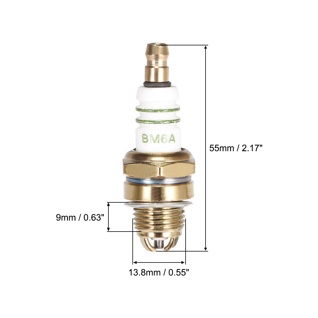 uxcell Uxcell BM6A Spark Plug 3 Electrode for M7 / L7T / CJ8 / 1560 Spark Plugs Replacement , 5pcs