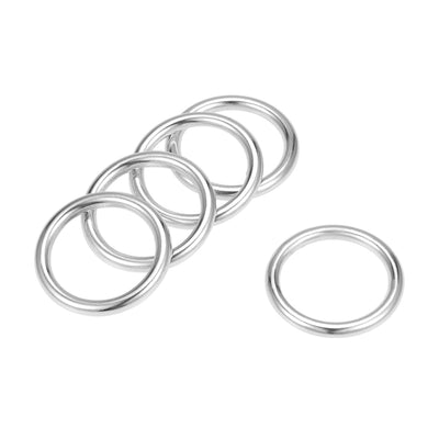 Harfington Uxcell O Ring Buckle 20mm(0.8") ID 3mm Thickness Zinc Alloy Silver Tone 5pcs