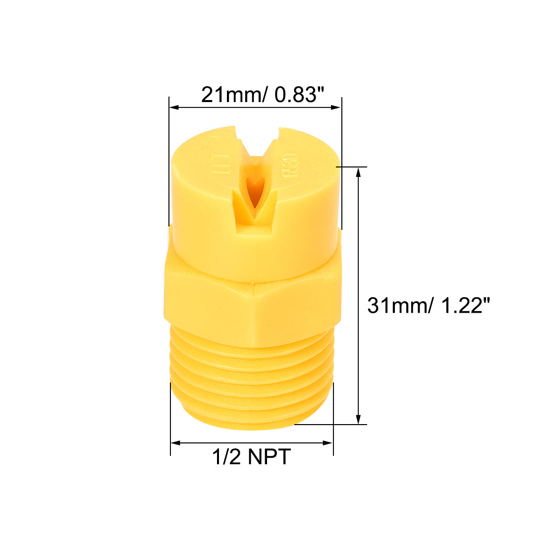 uxcell Uxcell Flat Fan Spray Tip, 1/2NPT Male Thread PP Nozzle, 3 Pcs (65 Degree, 3.6mm Orifice Diameter)