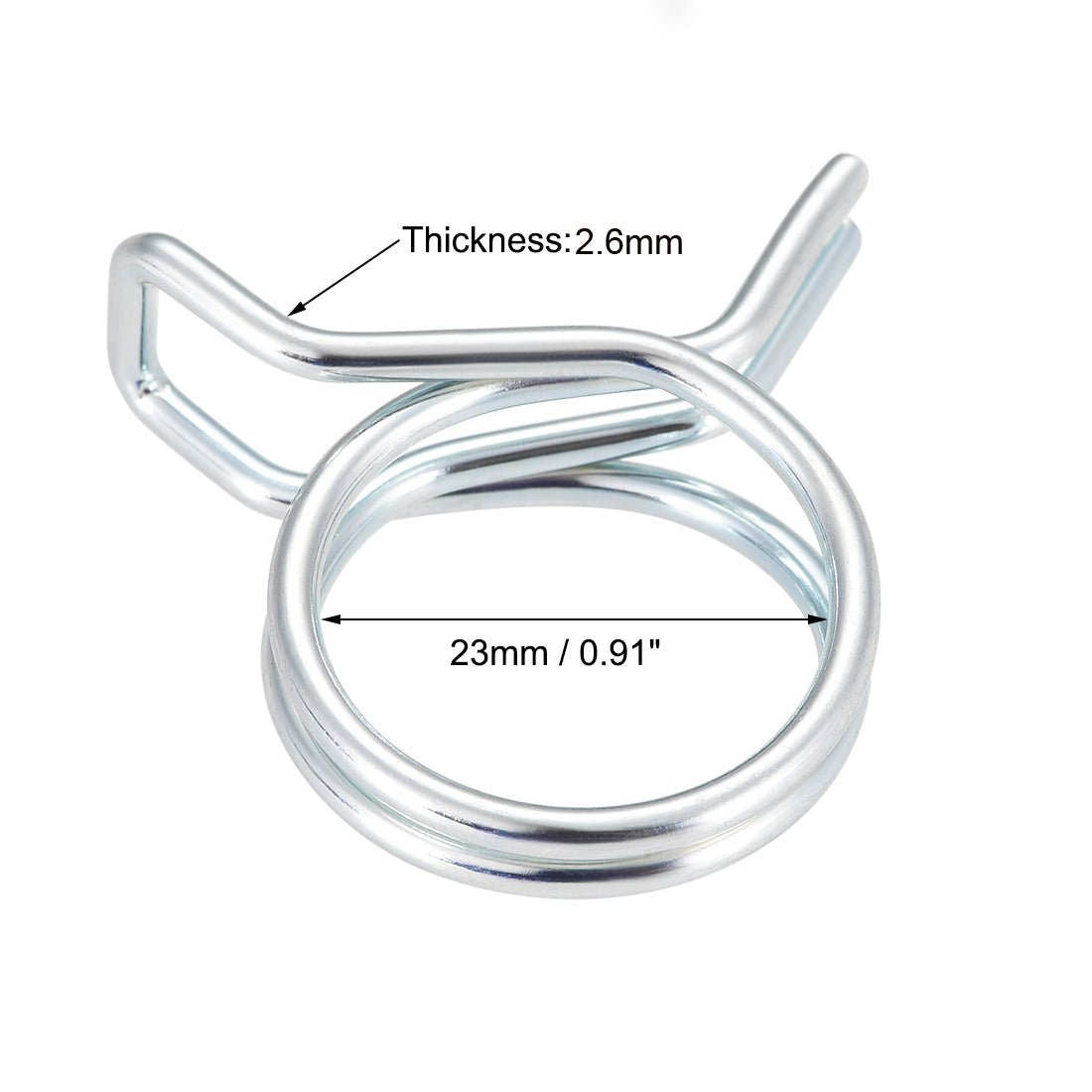 Uxcell Double Wire Spring Hose Clamp 23mm Fuel Line Tube Spring Clips ...