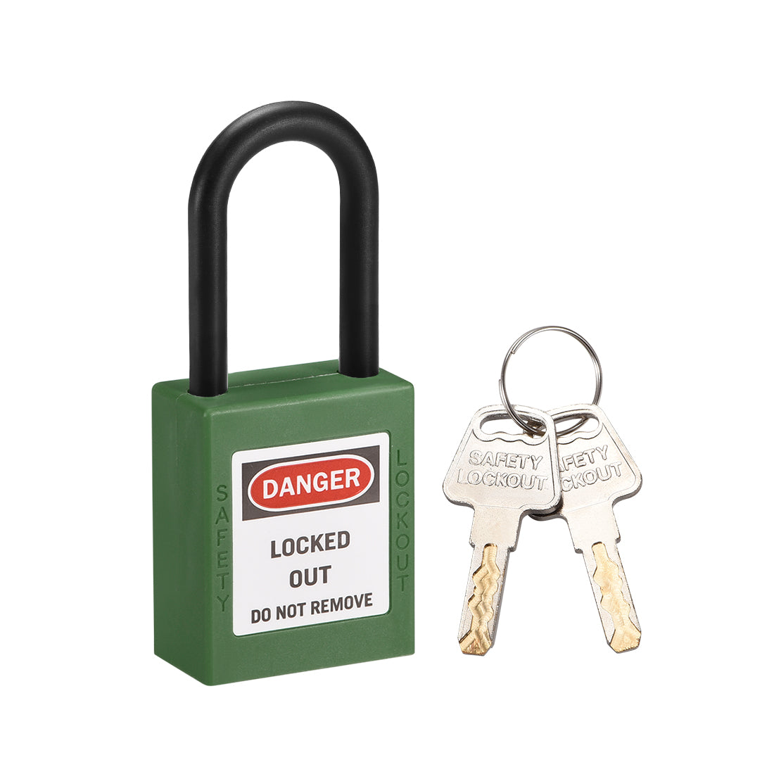 uxcell Uxcell Lockout Tagout Safety Padlock 38mm Nylon Shackle Keyed Different Green
