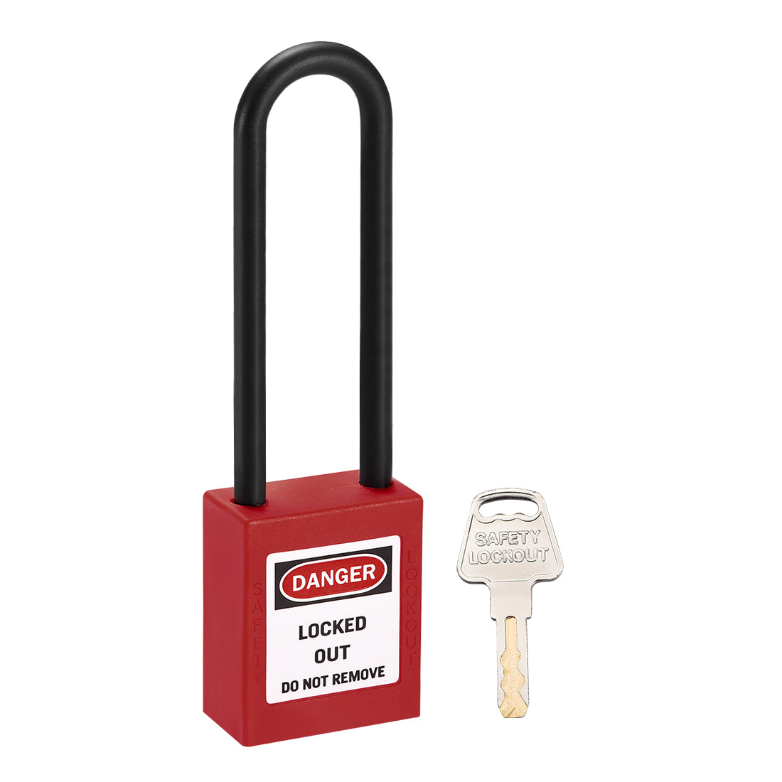 uxcell Uxcell Lockout Tagout Safety Padlock 76mm Nylon Shackle Keyed Alike Red