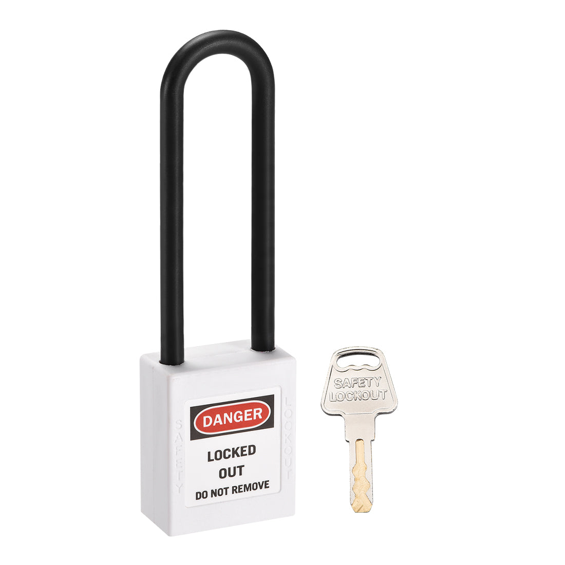 uxcell Uxcell Lockout Tagout Safety Padlock 76mm Nylon Shackle Keyed Alike White