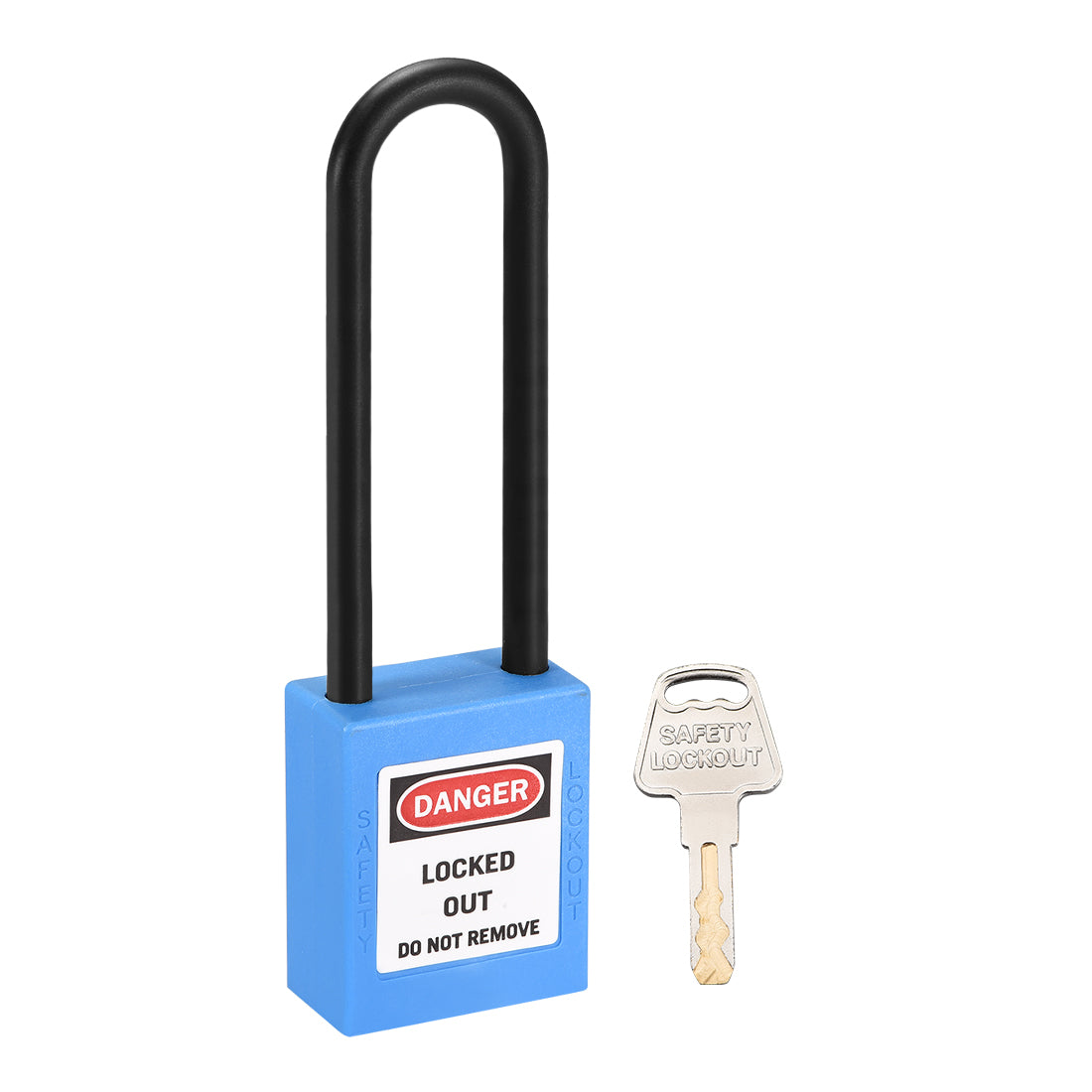 uxcell Uxcell Lockout Tagout Safety Padlock 76mm Nylon Shackle Keyed Alike Blue