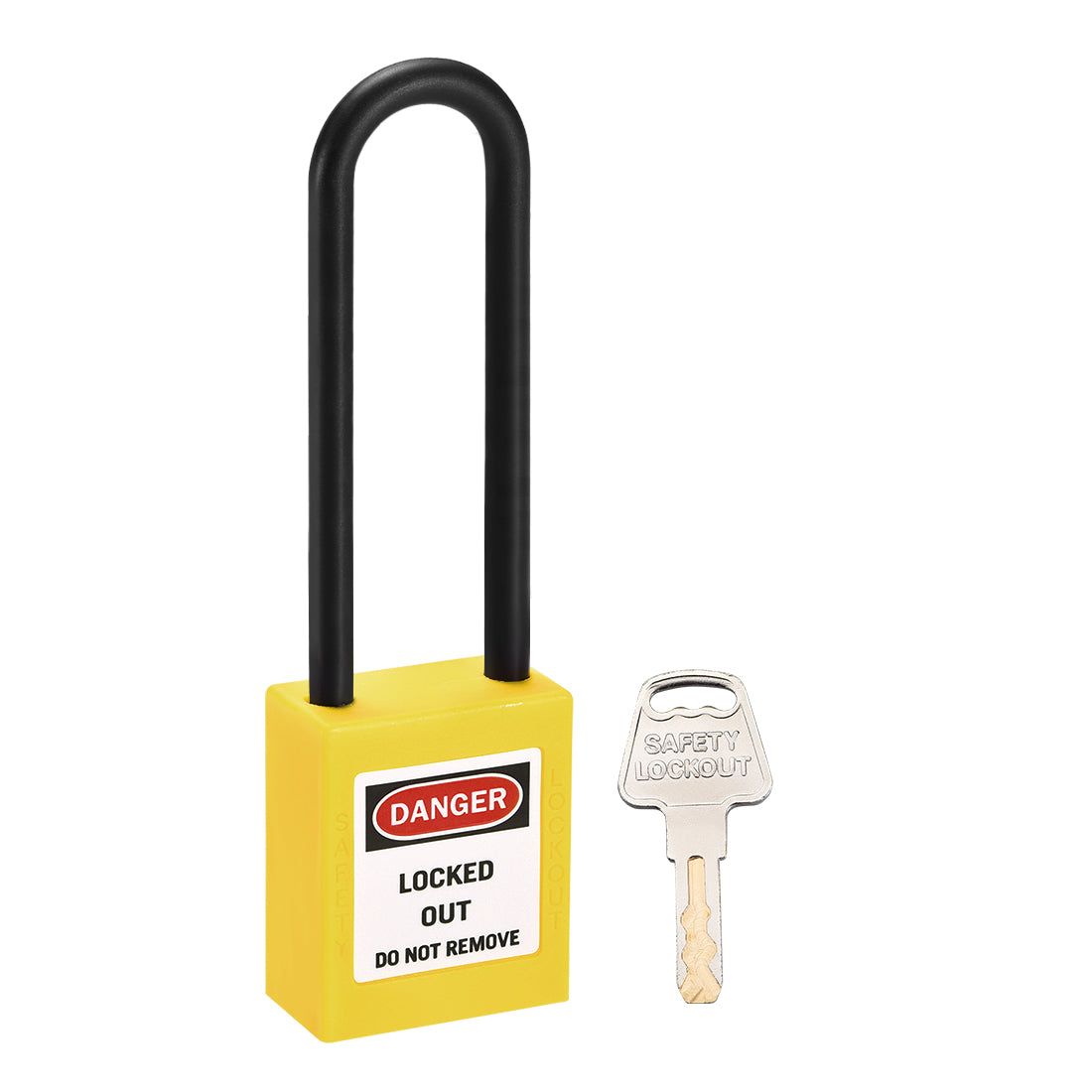 uxcell Uxcell Lockout Tagout Safety Padlock 76mm Nylon Shackle Keyed Alike Yellow