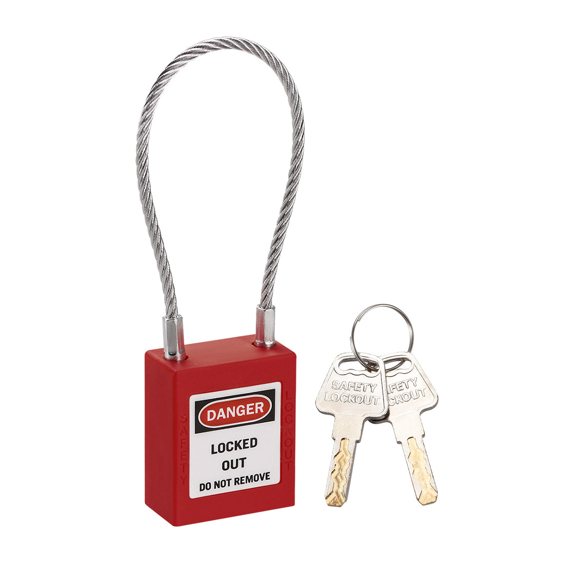 uxcell Uxcell Lockout Tagout Locks 3.3 Inch Shackle Key Different Safety Padlock Plastic Lock Red