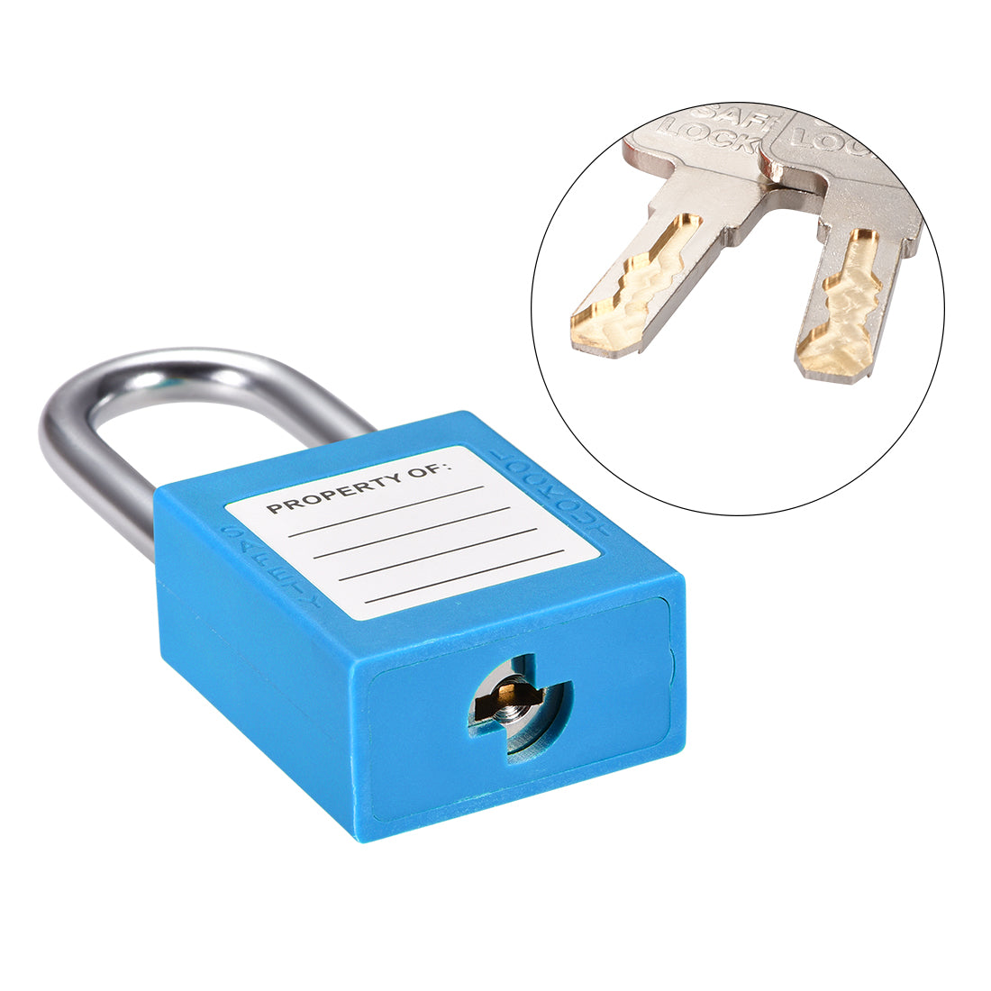 uxcell Uxcell Lockout Tagout Safety Padlock 38mm Steel Shackle Keyed Different Blue 2Pcs