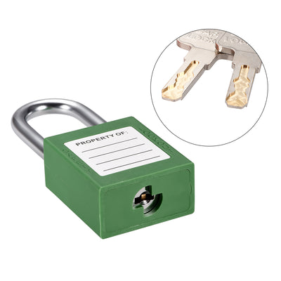 Harfington Uxcell Lockout Tagout Safety Padlock 38mm Steel Shackle Keyed Different Green