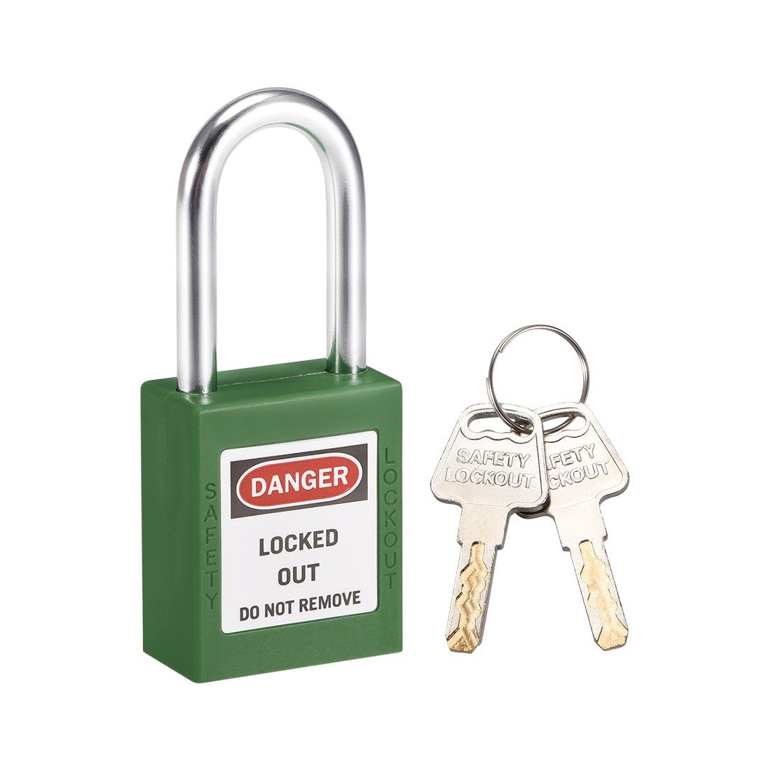 uxcell Uxcell Lockout Tagout Safety Padlock 38mm Steel Shackle Keyed Different Green