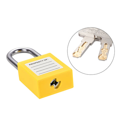 Harfington Uxcell Lockout Tagout Safety Padlock 38mm Steel Shackle Keyed Different Yellow