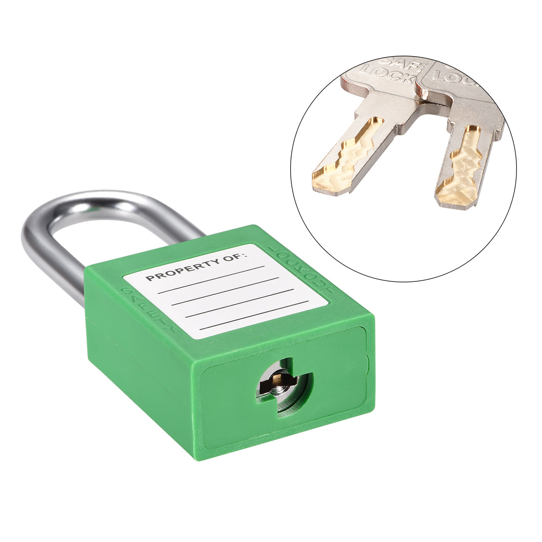 uxcell Uxcell Lockout Tagout Safety Padlock 38mm Steel Shackle Keyed Different Light Green