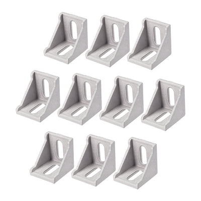 Harfington Uxcell Inside Corner Bracket Gusset, 40mm x 40mm for 4040 Series Aluminum Extrusion Profile with Slot 8mm, 10 Pcs (Silver)