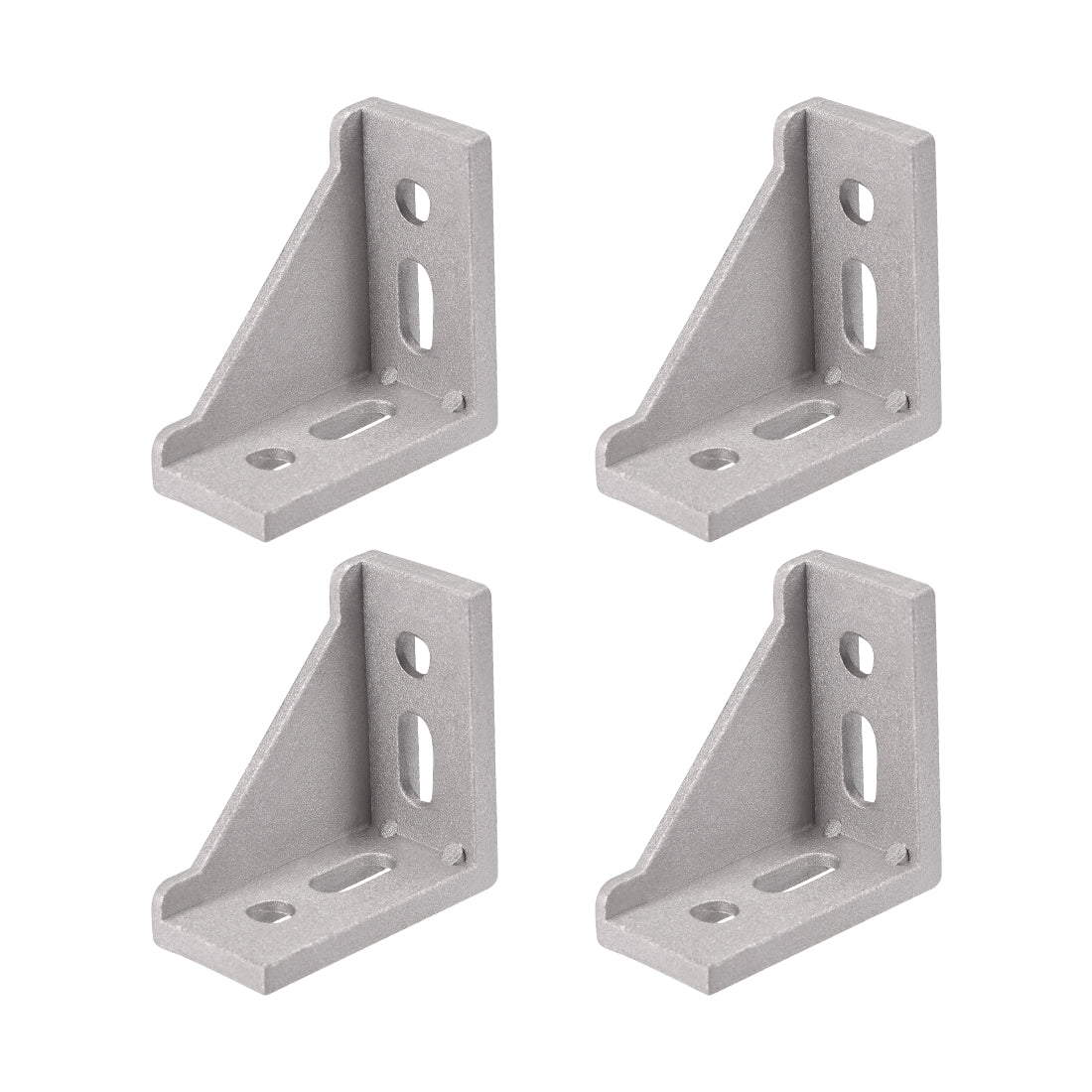 uxcell Uxcell Inside Corner Bracket Gusset, 60mm x 60mm for 3030 Series Aluminum Extrusion Profile with Slot 8mm, 4 Pcs (Silver)