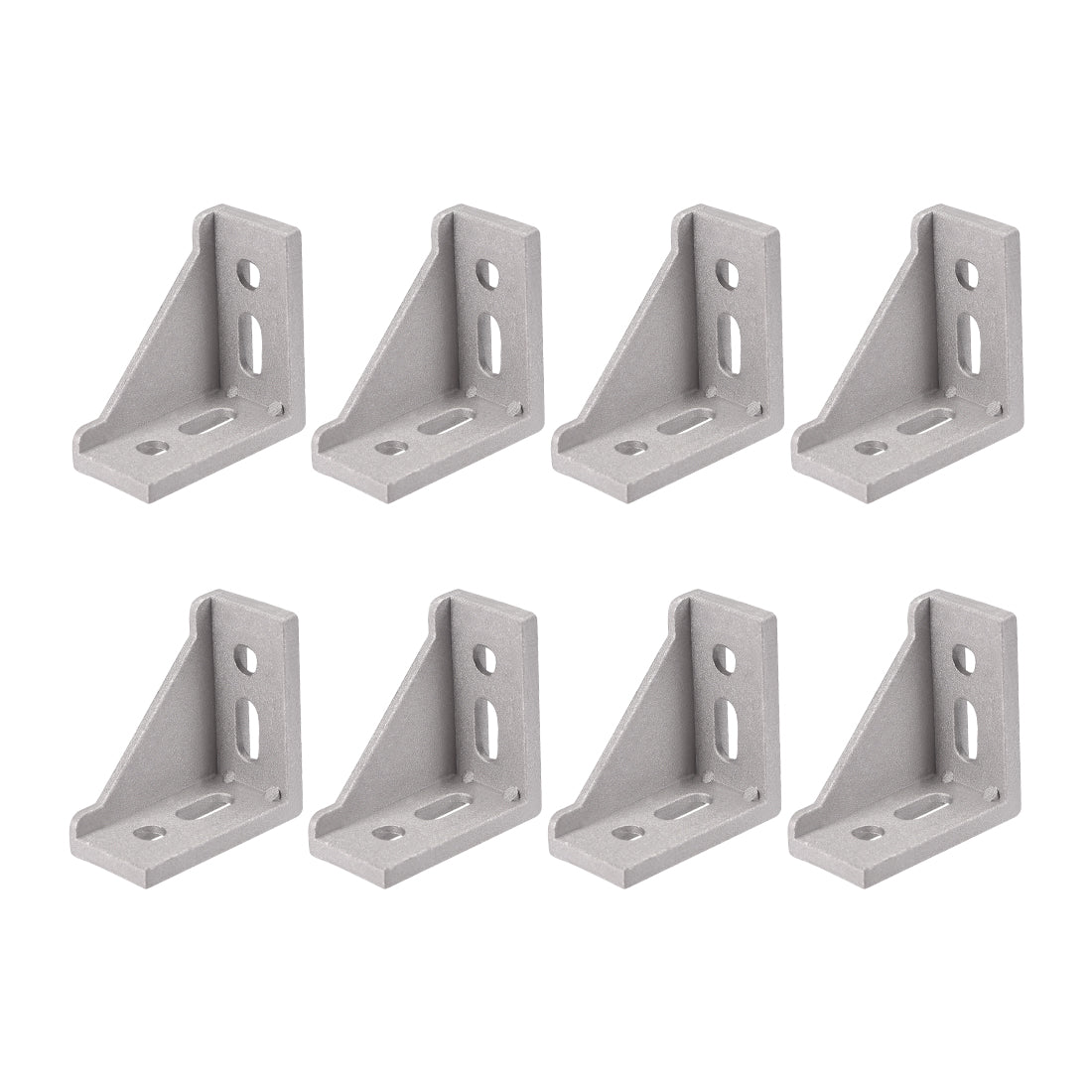uxcell Uxcell Inside Corner Bracket Gusset, 60mm x 60mm for 3030 Series Aluminum Extrusion Profile with Slot 8mm, 8 Pcs (Silver)