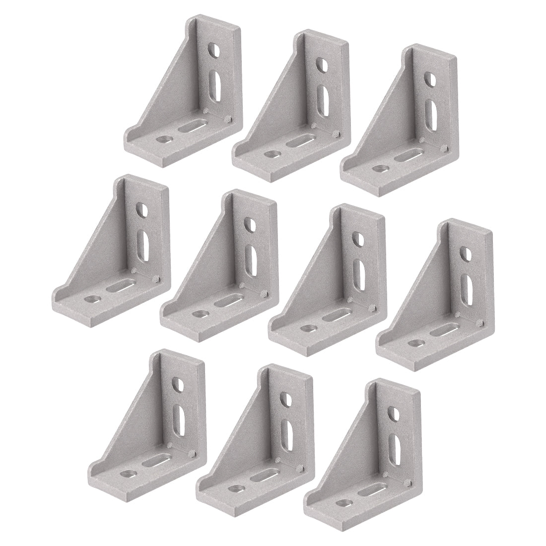 uxcell Uxcell Inside Corner Bracket Gusset, 60mm x 60mm for 3030 Series Aluminum Extrusion Profile with Slot 8mm, 10 Pcs (Silver)