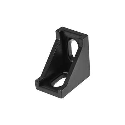 Harfington Uxcell Inside Corner Bracket Gusset, 28mm x 28mm for 2020 Series Aluminum Extrusion Profile with Slot 6mm, 25 Pcs (Black)