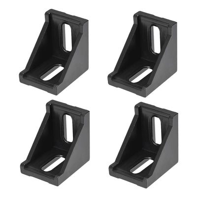 Harfington Uxcell Inside Corner Bracket Gusset, 35mm x 35mm for 3030 Series Aluminum Extrusion Profile with Slot 8mm, 4 Pcs (Black)