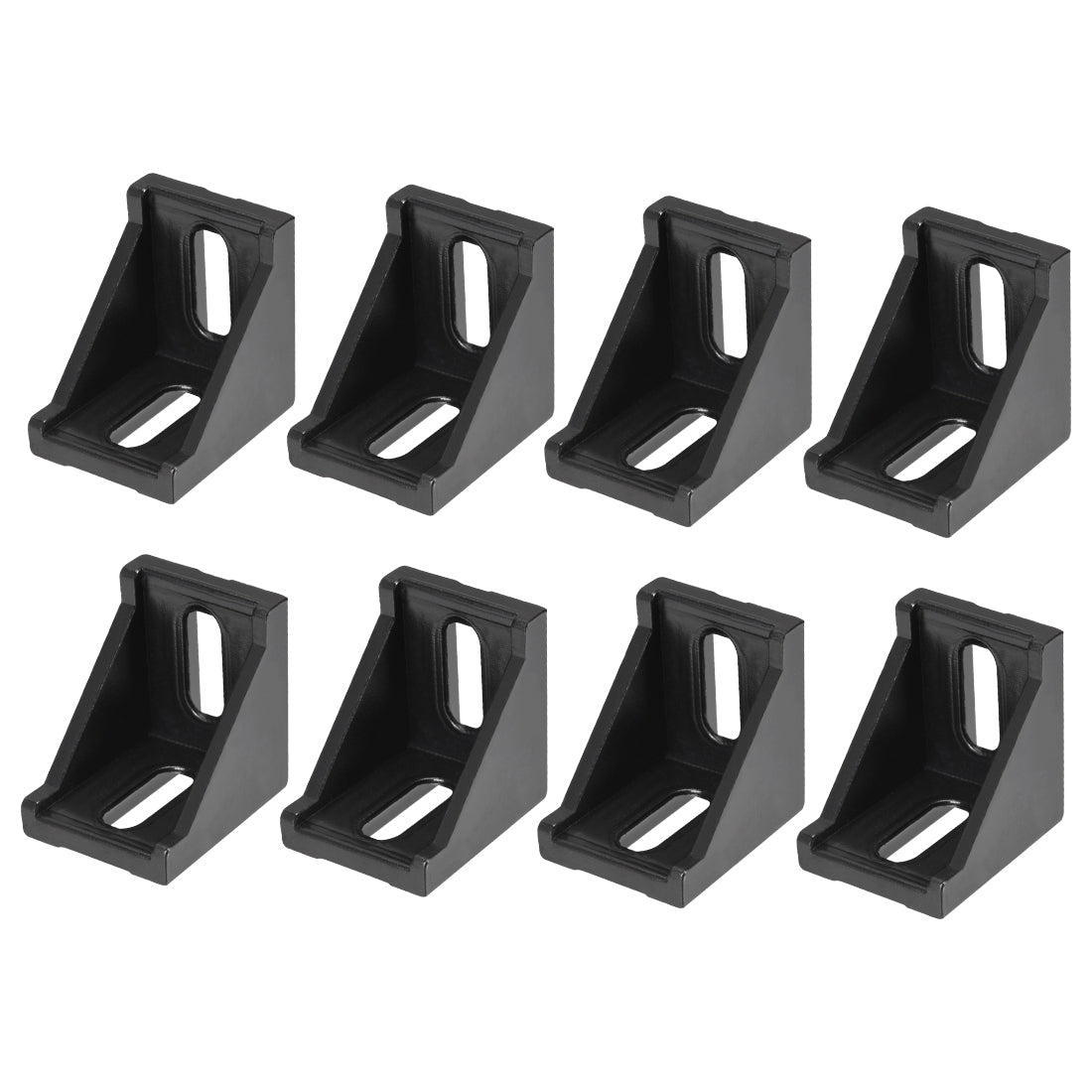 uxcell Uxcell Inside Corner Bracket Gusset, 35mm x 35mm for 3030 Series Aluminum Extrusion Profile with Slot 8mm, 8 Pcs (Black)