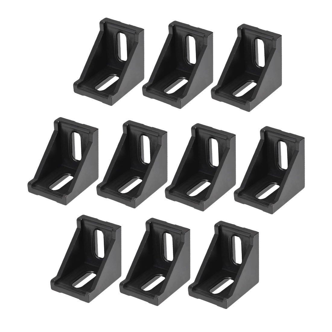 uxcell Uxcell Inside Corner Bracket Gusset, 35mm x 35mm for 3030 Series Aluminum Extrusion Profile with Slot 8mm, 10 Pcs (Black)