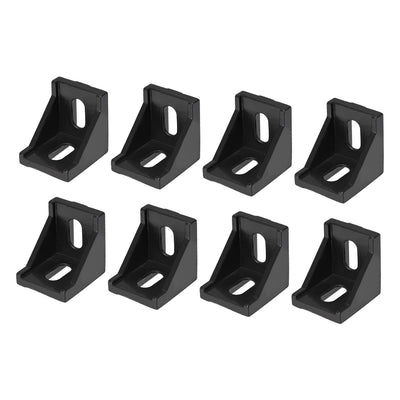 Harfington Uxcell Inside Corner Bracket Gusset, 40mm x 40mm for 4040 Series Aluminum Extrusion Profile with Slot 8mm, 8 Pcs (Black)
