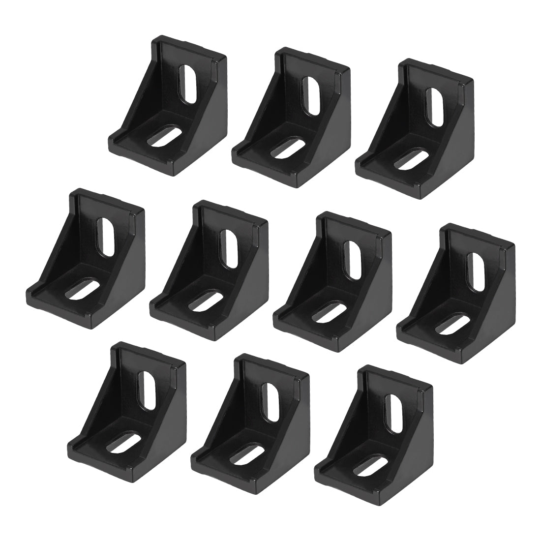 uxcell Uxcell Inside Corner Bracket Gusset, 40mm x 40mm for 4040 Series Aluminum Extrusion Profile with Slot 8mm, 10 Pcs (Black)