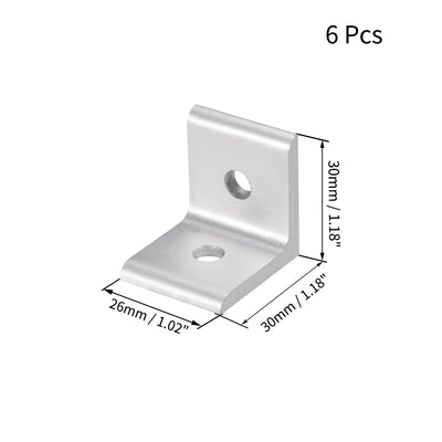 Harfington Uxcell Inside Corner Bracket for 3030 Series Aluminum Extrusion Profile with Slot 8mm, 6 Pcs
